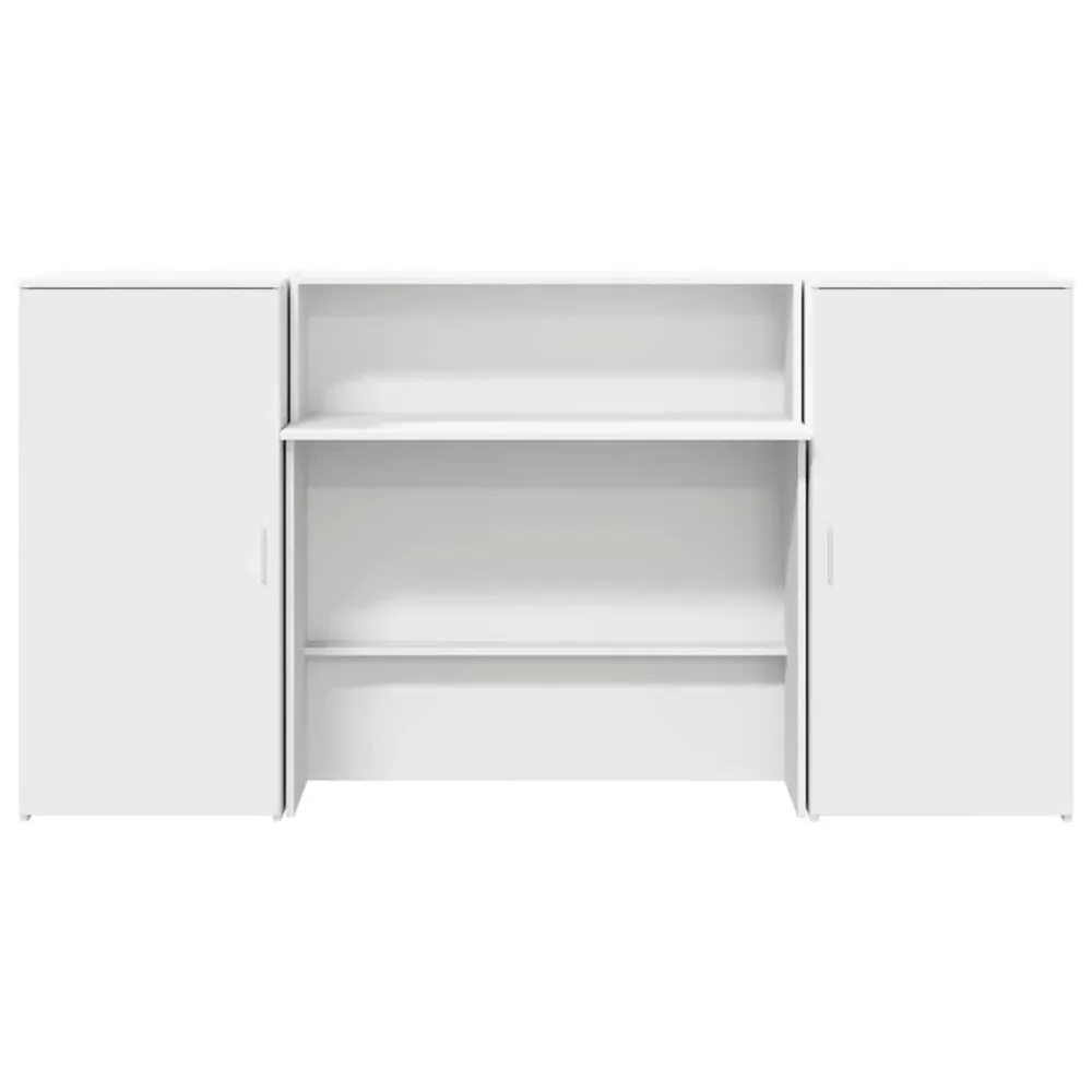 Bureau de réception blanc 200x50x103,5 cm bois d'ingénierie vidaXL