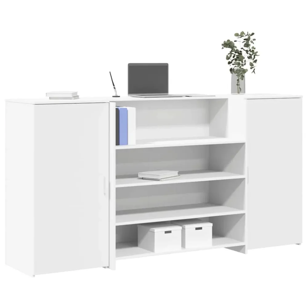Bureau de réception Blanc 200x50x103,5 cm Bois d'ingénierie vidaXL