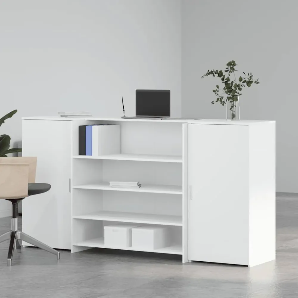 Bureau de réception Blanc 200x50x103,5 cm Bois d'ingénierie vidaXL