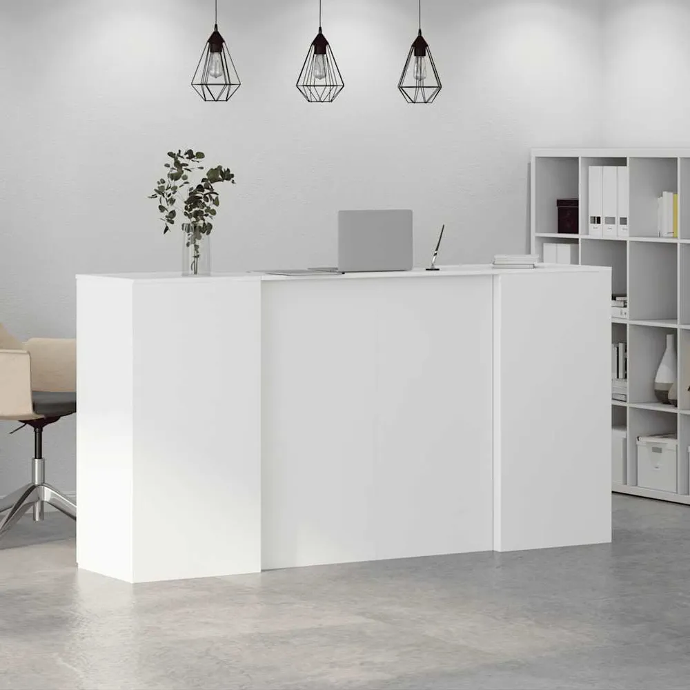 Bureau de réception Blanc 200x50x103,5 cm Bois d'ingénierie vidaXL