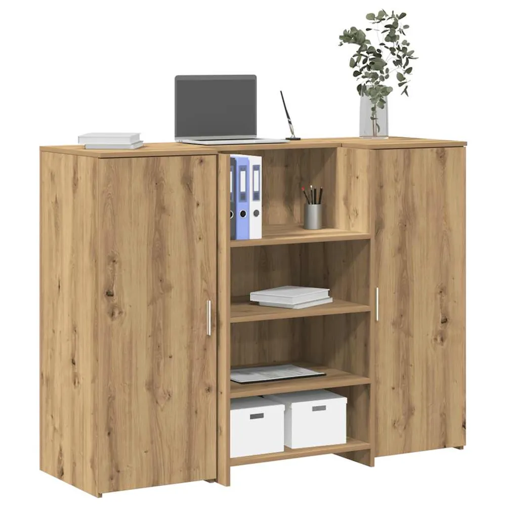 Bureau réception chêne artisanal 135x50x103,5cm bois ingénierie vidaXL
