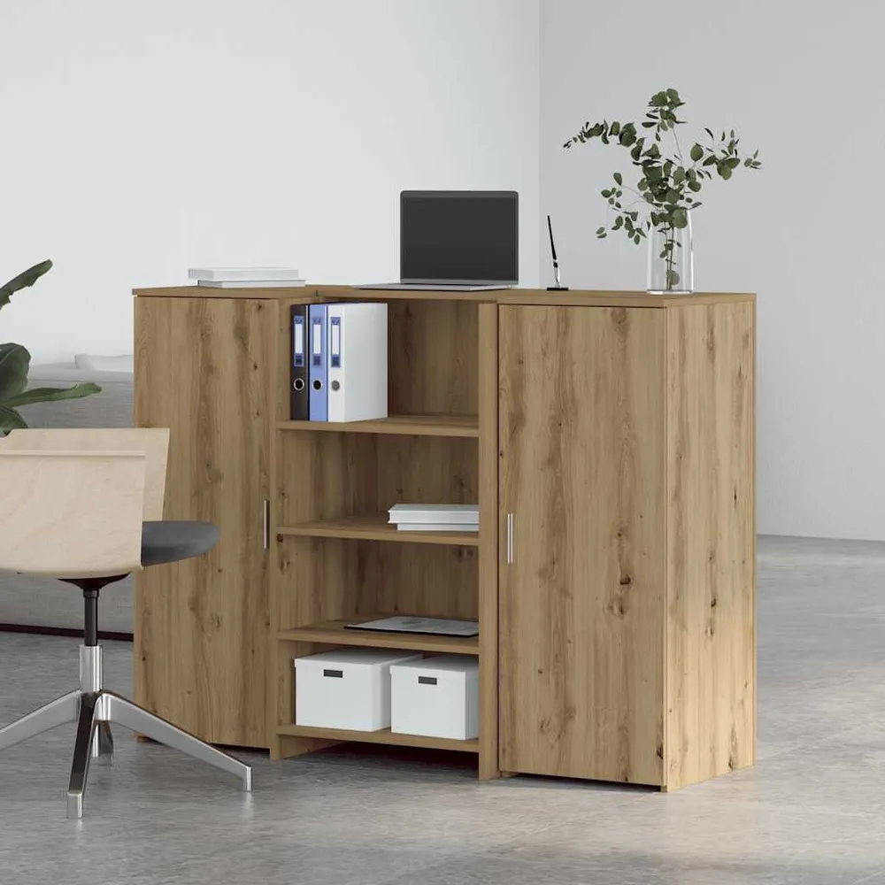 Bureau réception chêne artisanal 135x50x103,5cm bois ingénierie vidaXL