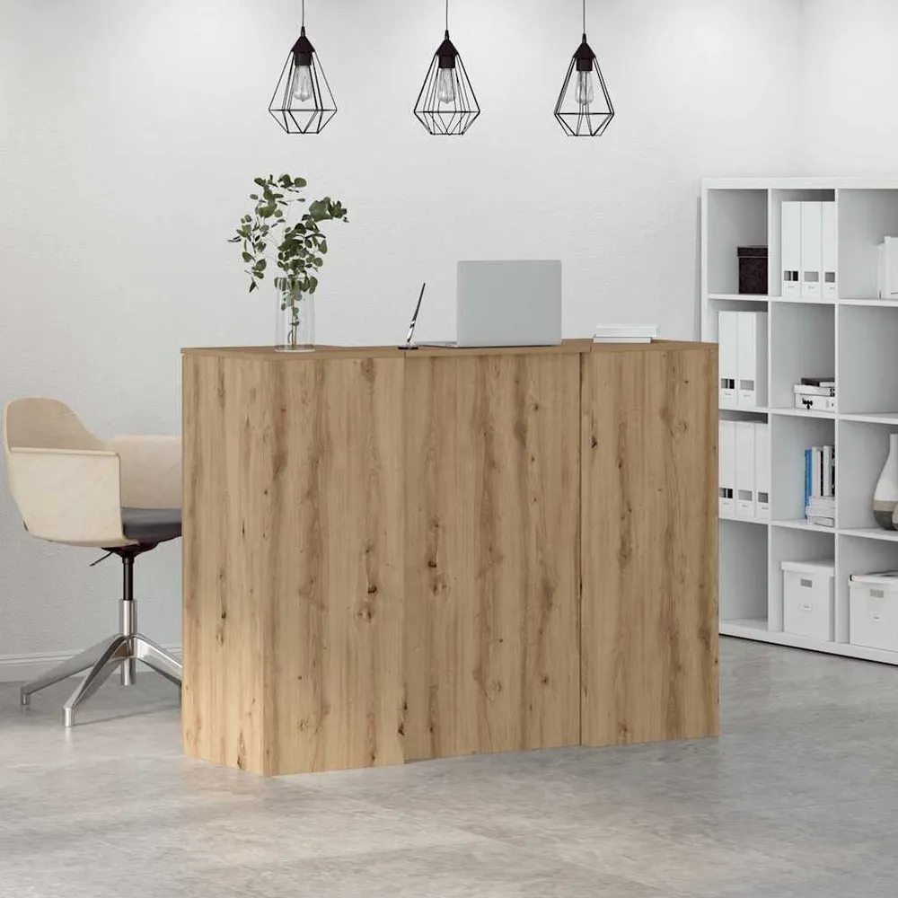 Bureau réception chêne artisanal 135x50x103,5cm bois ingénierie vidaXL