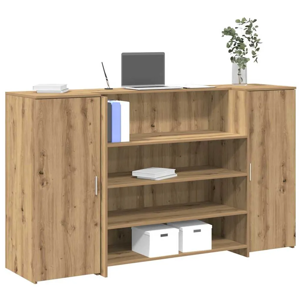 Bureau réception chêne artisanal 180x50x103,5cm bois ingénierie vidaXL