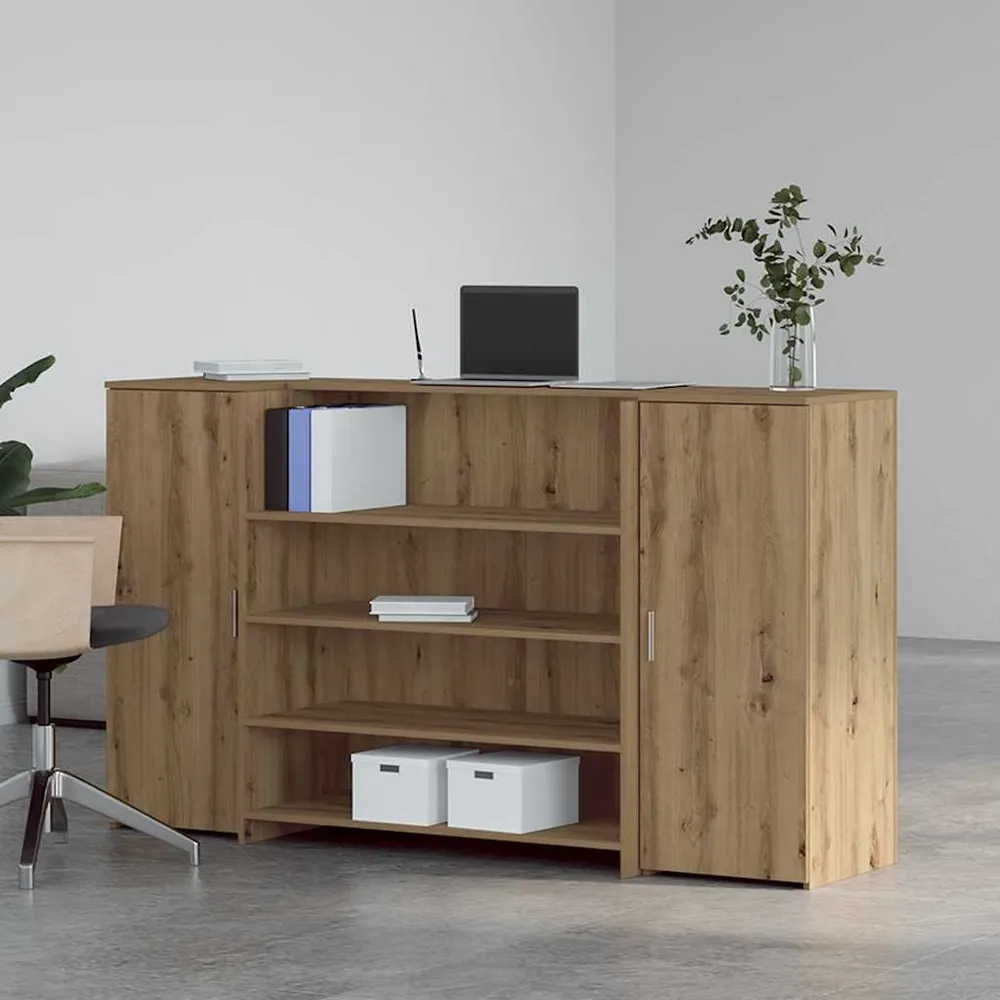 Bureau réception chêne artisanal 180x50x103,5cm bois ingénierie vidaXL