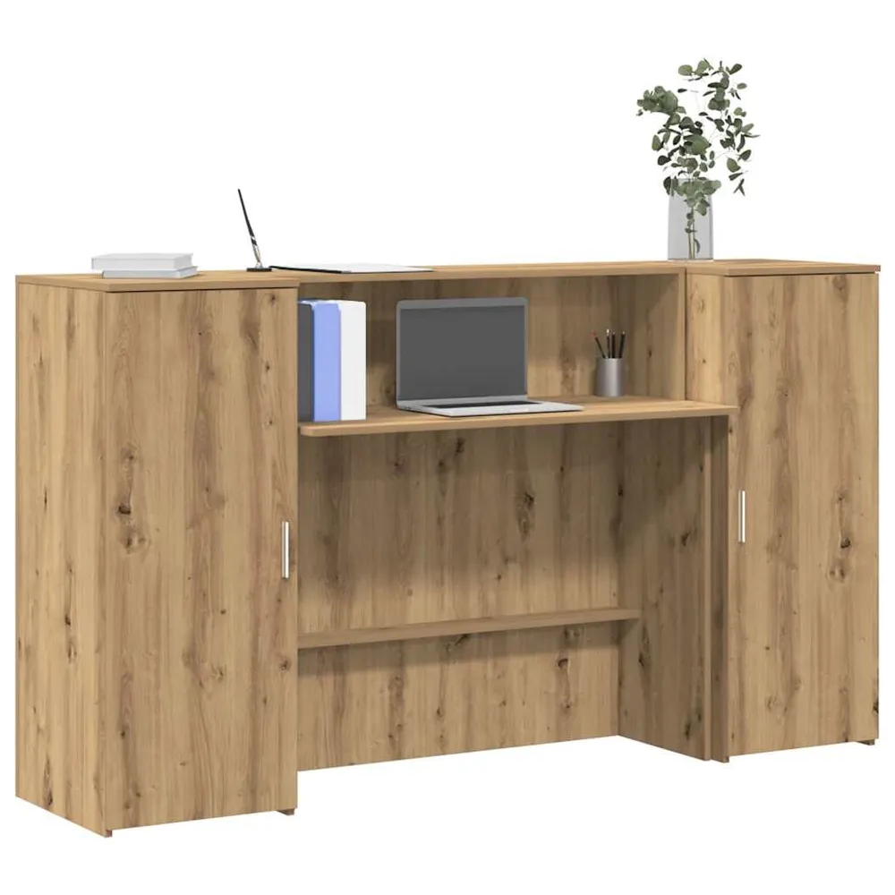 Bureau réception chêne artisanal 180x50x103,5cm bois ingénierie vidaXL