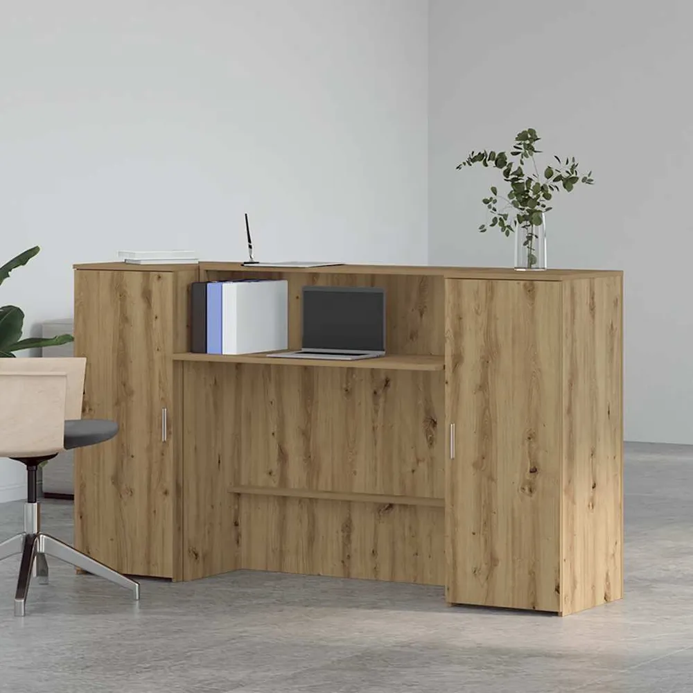 Bureau réception chêne artisanal 180x50x103,5cm bois ingénierie vidaXL