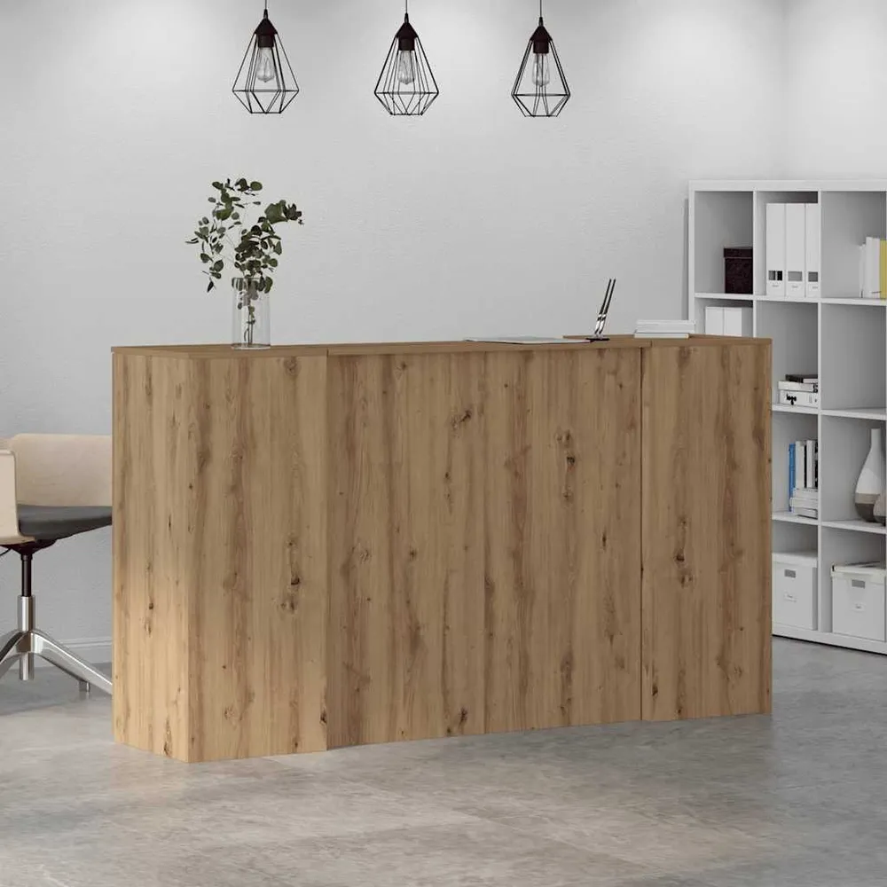 Bureau réception chêne artisanal 180x50x103,5cm bois ingénierie vidaXL