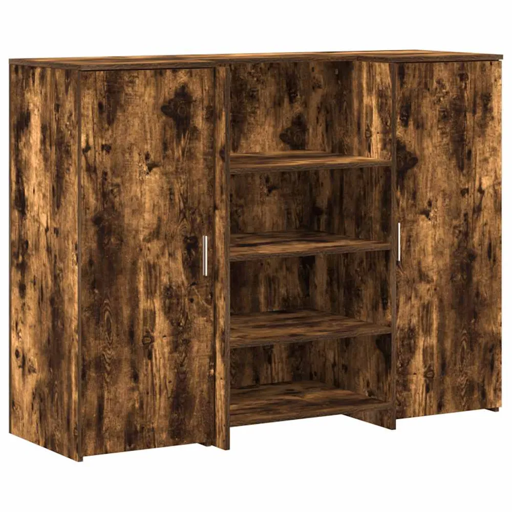 Bureau de réception chêne fumé 135x50x103,5cm bois d'ingénierie vidaXL