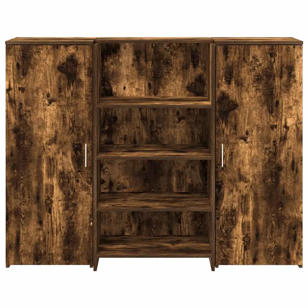 Bureau de réception chêne fumé 135x50x103,5cm bois d'ingénierie vidaXL
