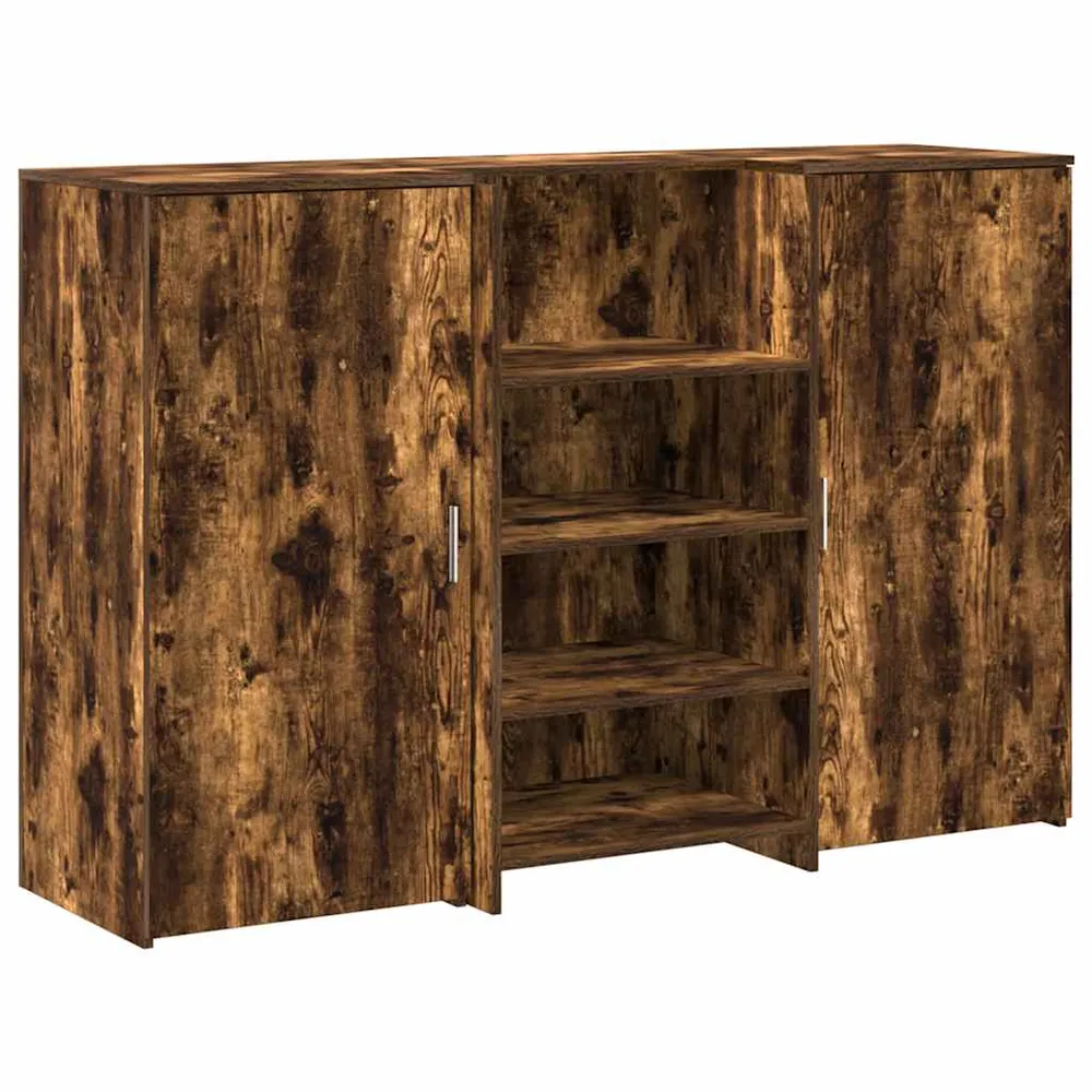 Bureau de réception chêne fumé 155x50x103,5cm bois d'ingénierie vidaXL