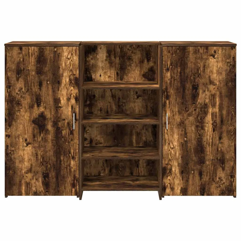 Bureau de réception chêne fumé 155x50x103,5cm bois d'ingénierie vidaXL