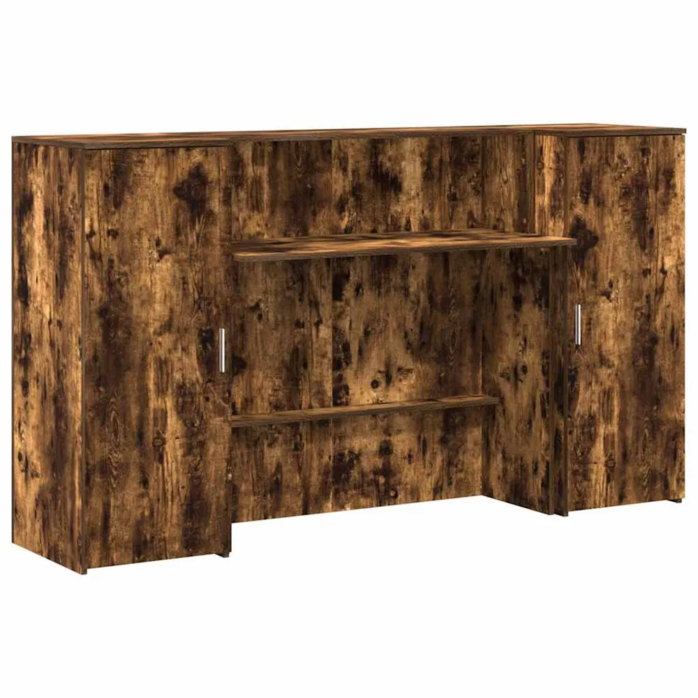 Bureau de réception chêne fumé 180x50x103,5cm bois d'ingénierie vidaXL