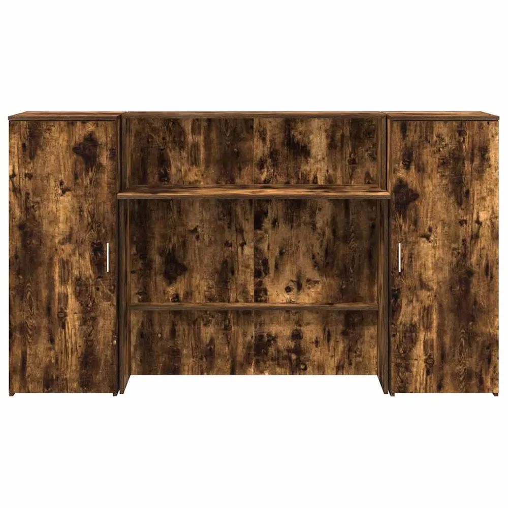 Bureau de réception chêne fumé 180x50x103,5cm bois d'ingénierie vidaXL