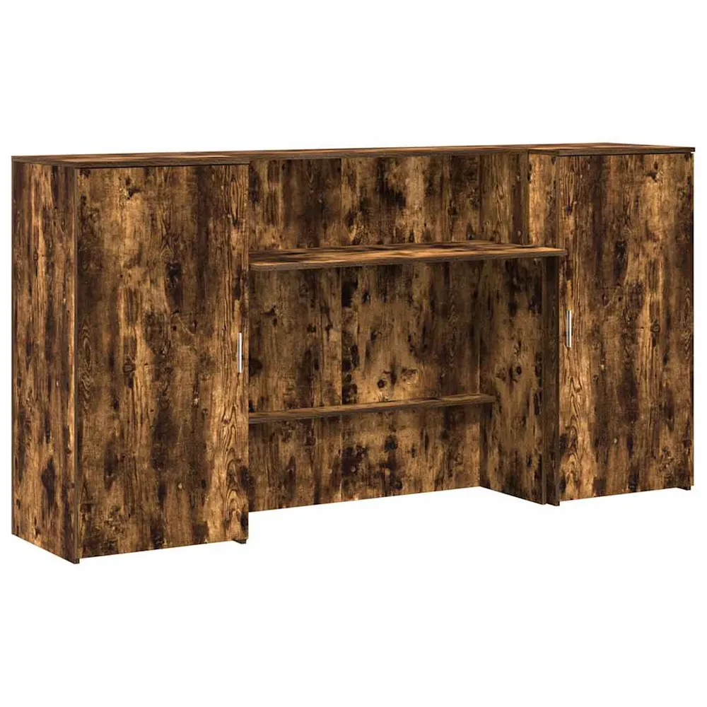Bureau de réception chêne fumé 200x50x103,5cm bois d'ingénierie vidaXL
