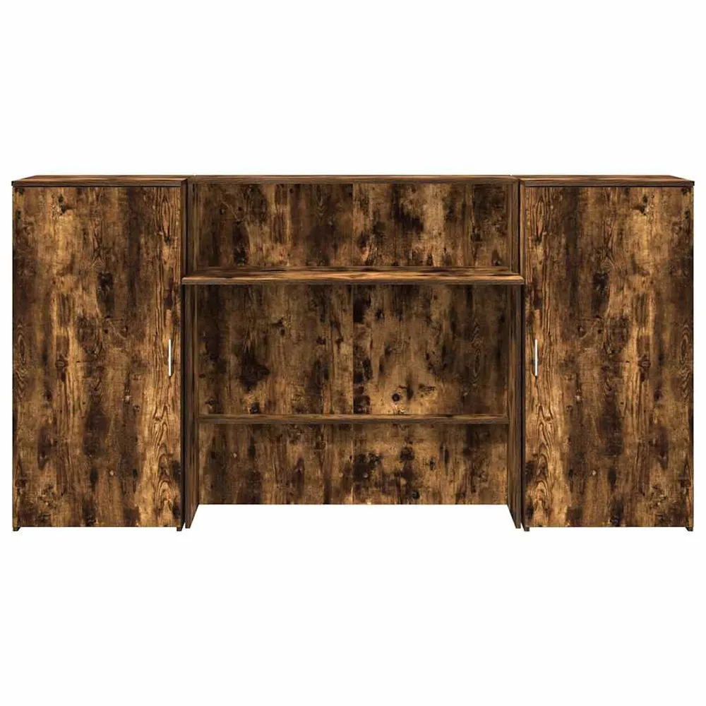 Bureau de réception chêne fumé 200x50x103,5cm bois d'ingénierie vidaXL