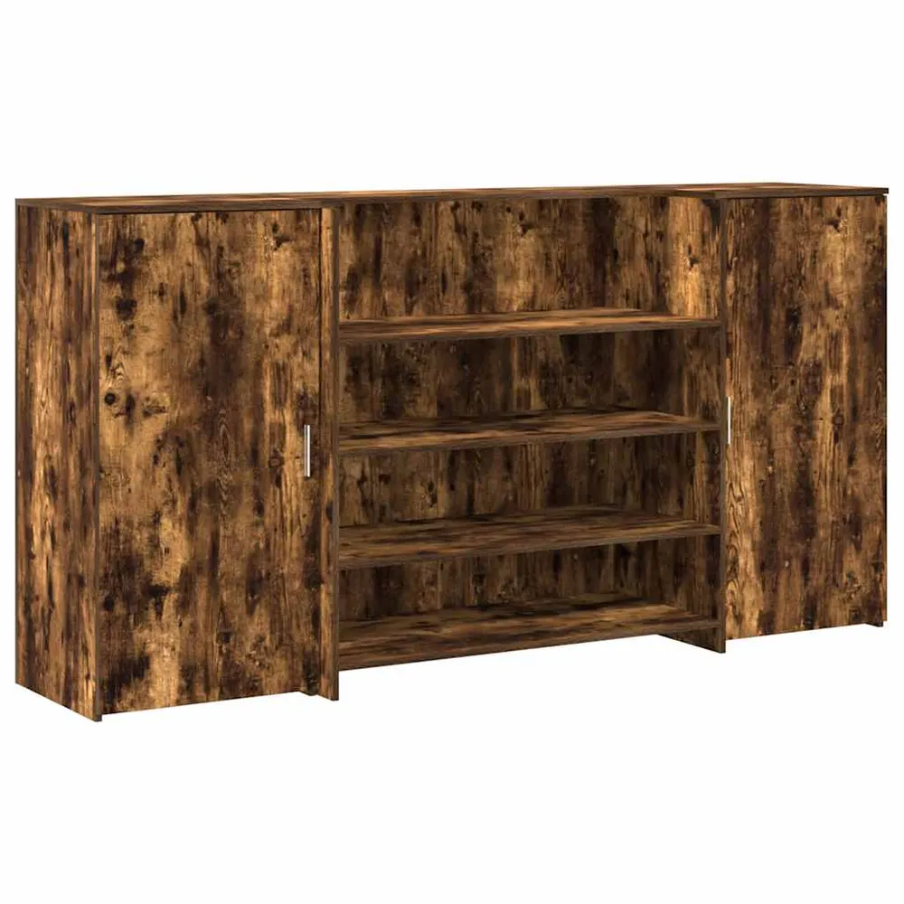 Bureau de réception chêne fumé 200x50x103,5cm bois d'ingénierie vidaXL
