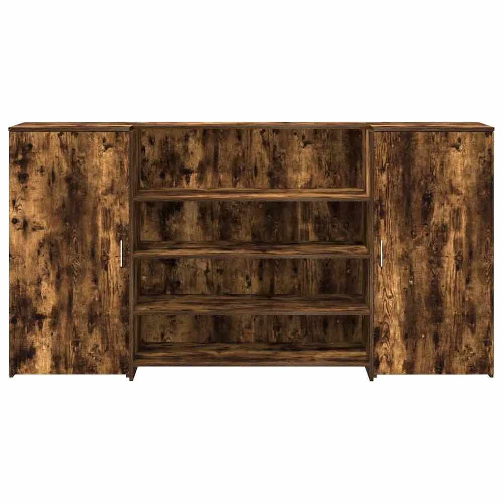 Bureau de réception chêne fumé 200x50x103,5cm bois d'ingénierie vidaXL