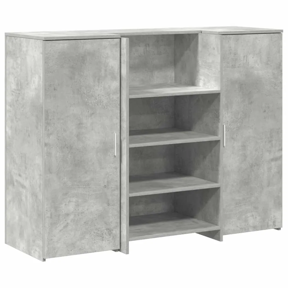 Bureau de réception gris béton 135x50x103,5cm bois d'ingénierie vidaXL