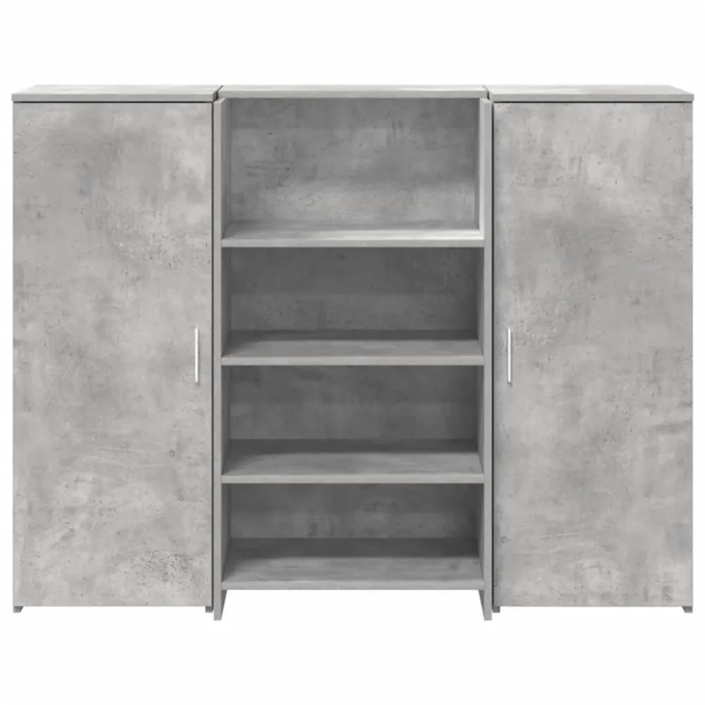 Bureau de réception gris béton 135x50x103,5cm bois d'ingénierie vidaXL