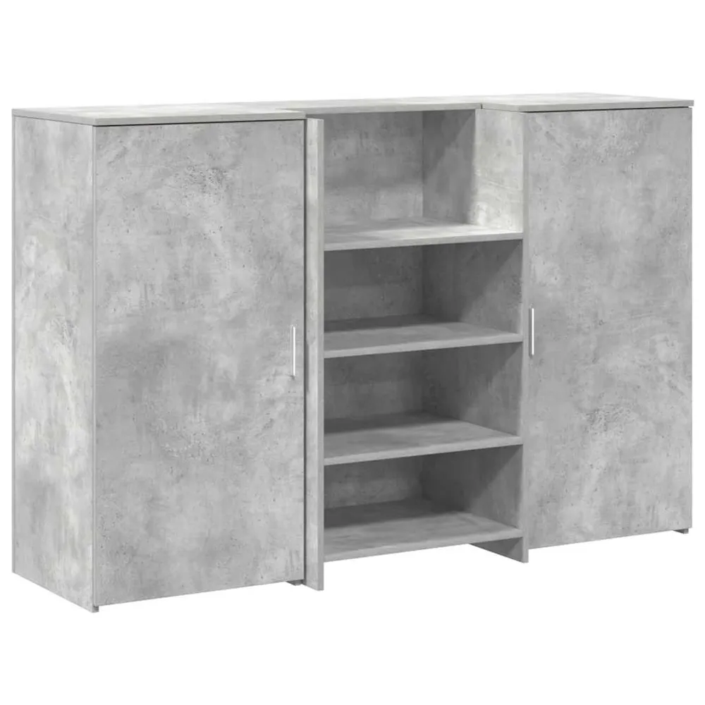 Bureau de réception gris béton 155x50x103,5cm bois d'ingénierie vidaXL