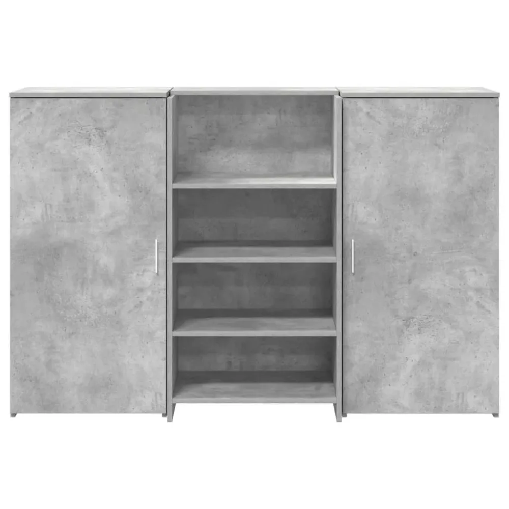 Bureau de réception gris béton 155x50x103,5cm bois d'ingénierie vidaXL