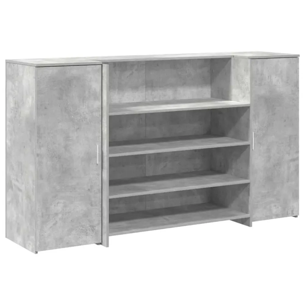 Bureau de réception gris béton 180x50x103,5cm bois d'ingénierie vidaXL