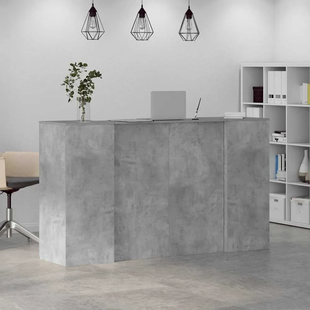 Bureau de réception gris béton 180x50x103,5cm bois d'ingénierie vidaXL