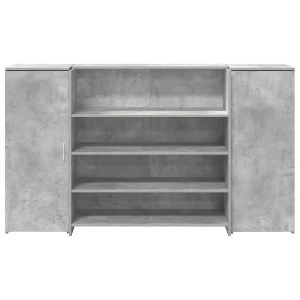 Bureau de réception gris béton 180x50x103,5cm bois d'ingénierie vidaXL