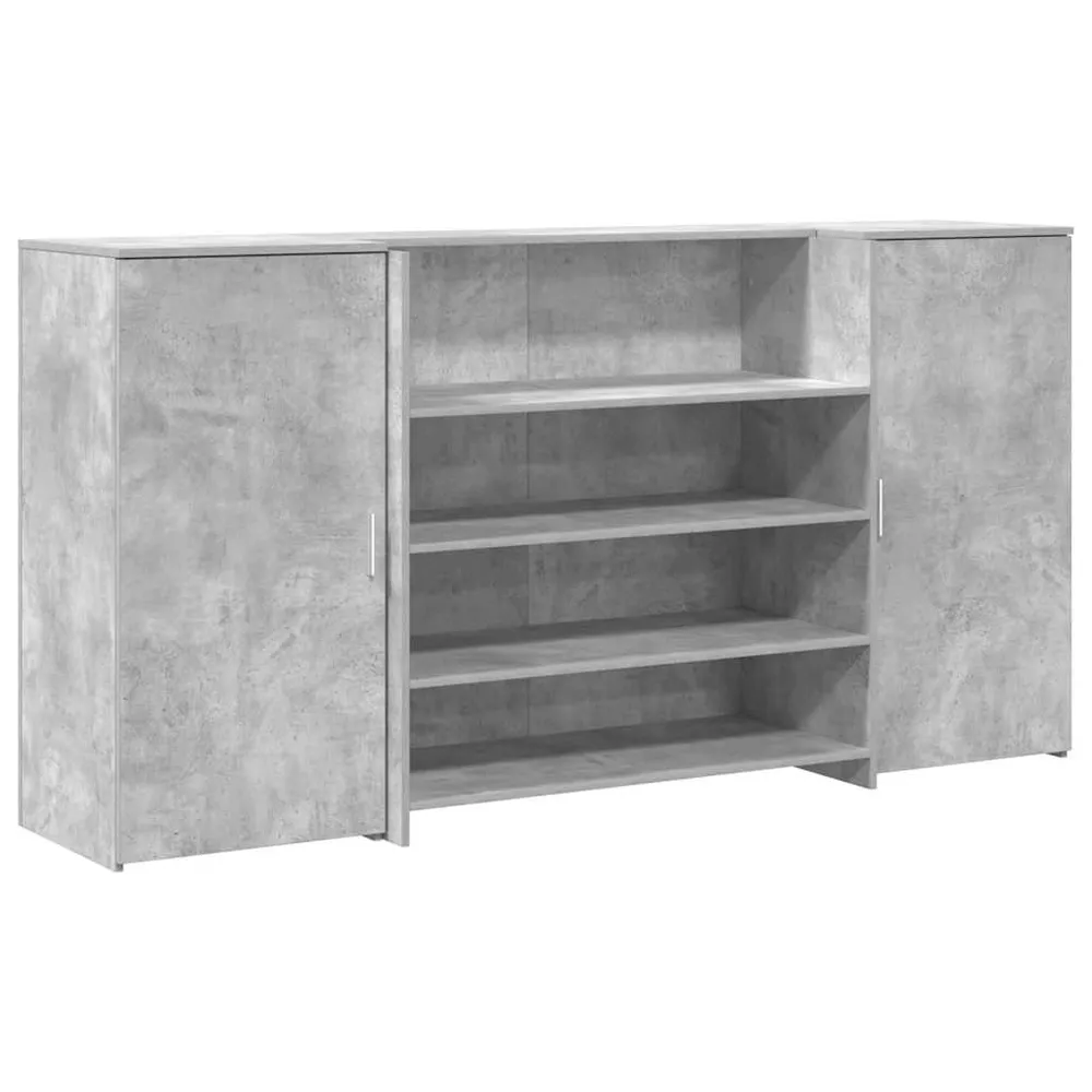 Bureau de réception gris béton 200x50x103,5cm bois d'ingénierie vidaXL