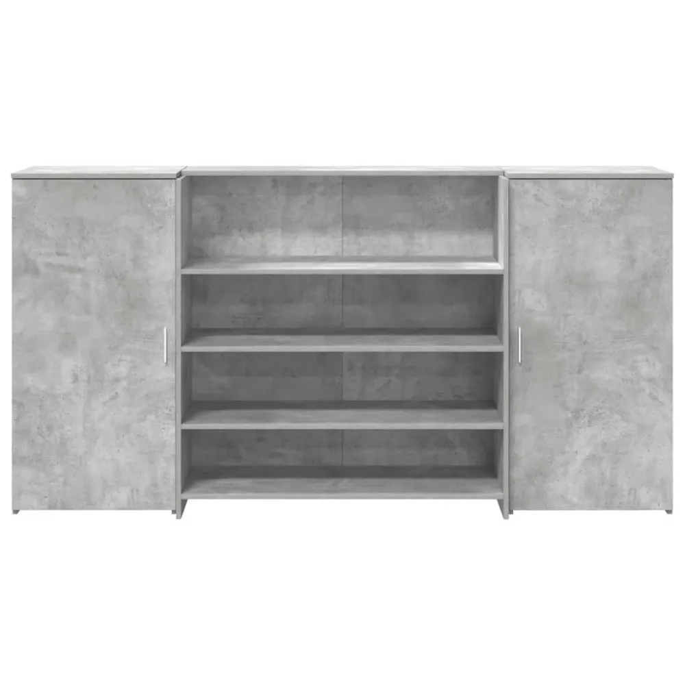 Bureau de réception gris béton 200x50x103,5cm bois d'ingénierie vidaXL