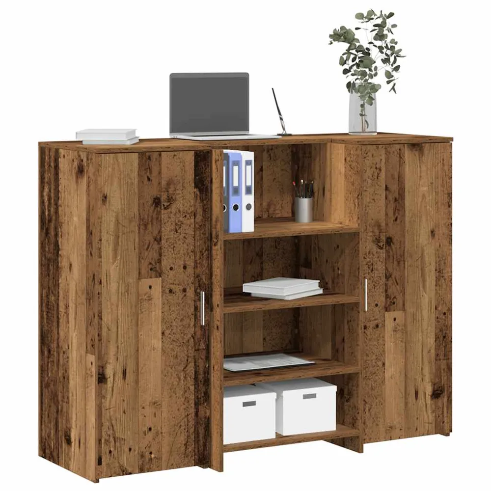 Bureau de réception vieux bois 135x50x103,5cm bois d'ingénierie vidaXL