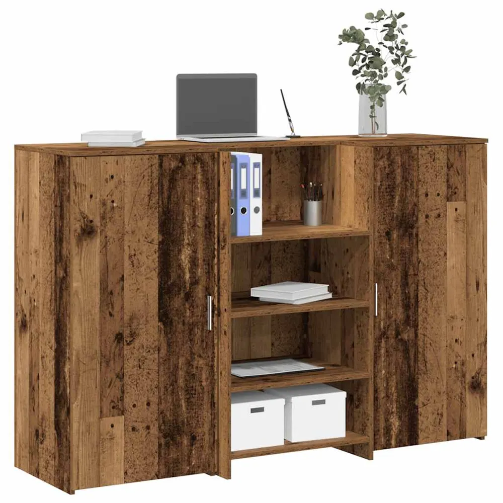 Bureau de réception vieux bois 155x50x103,5cm bois d'ingénierie vidaXL