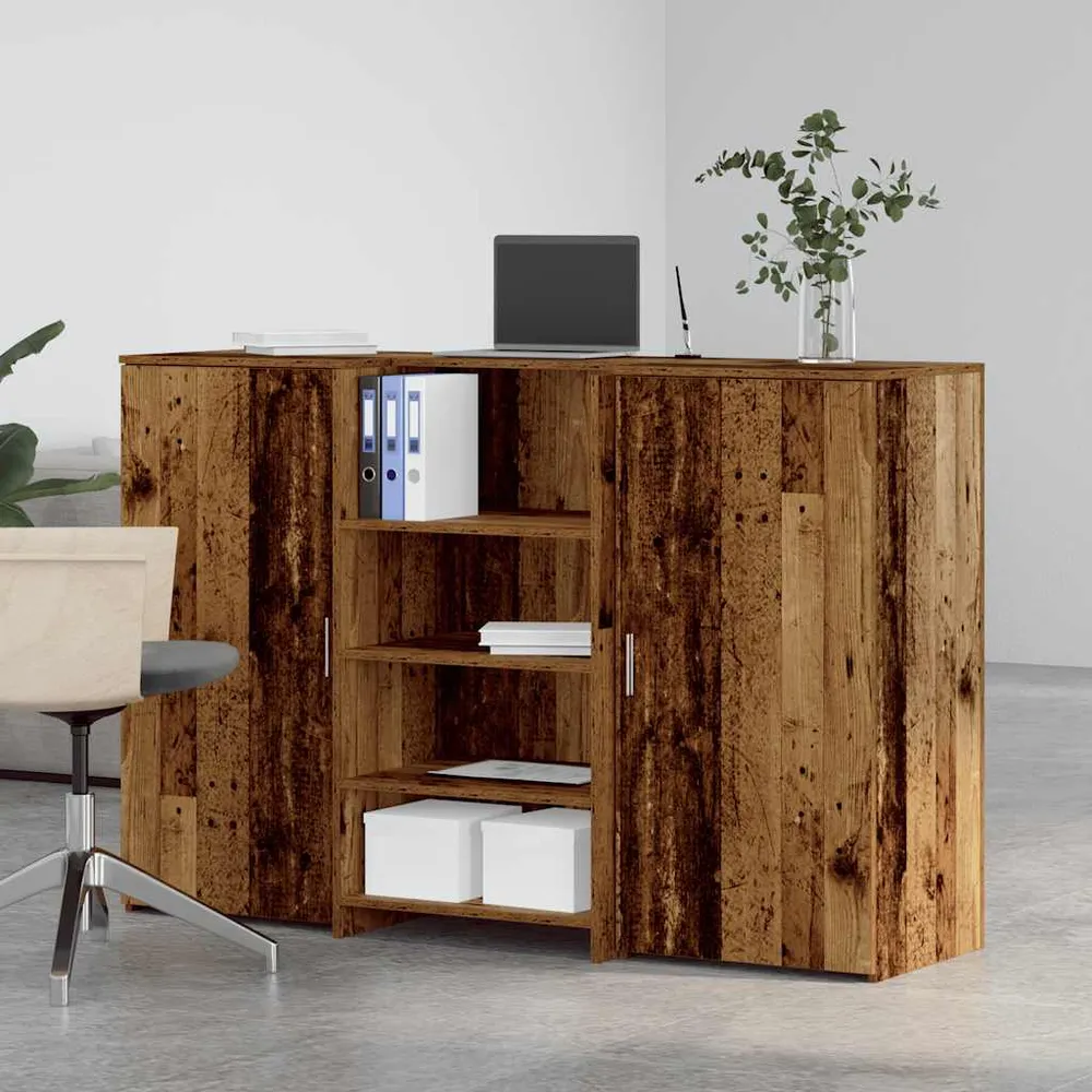 Bureau de réception vieux bois 155x50x103,5cm bois d'ingénierie vidaXL