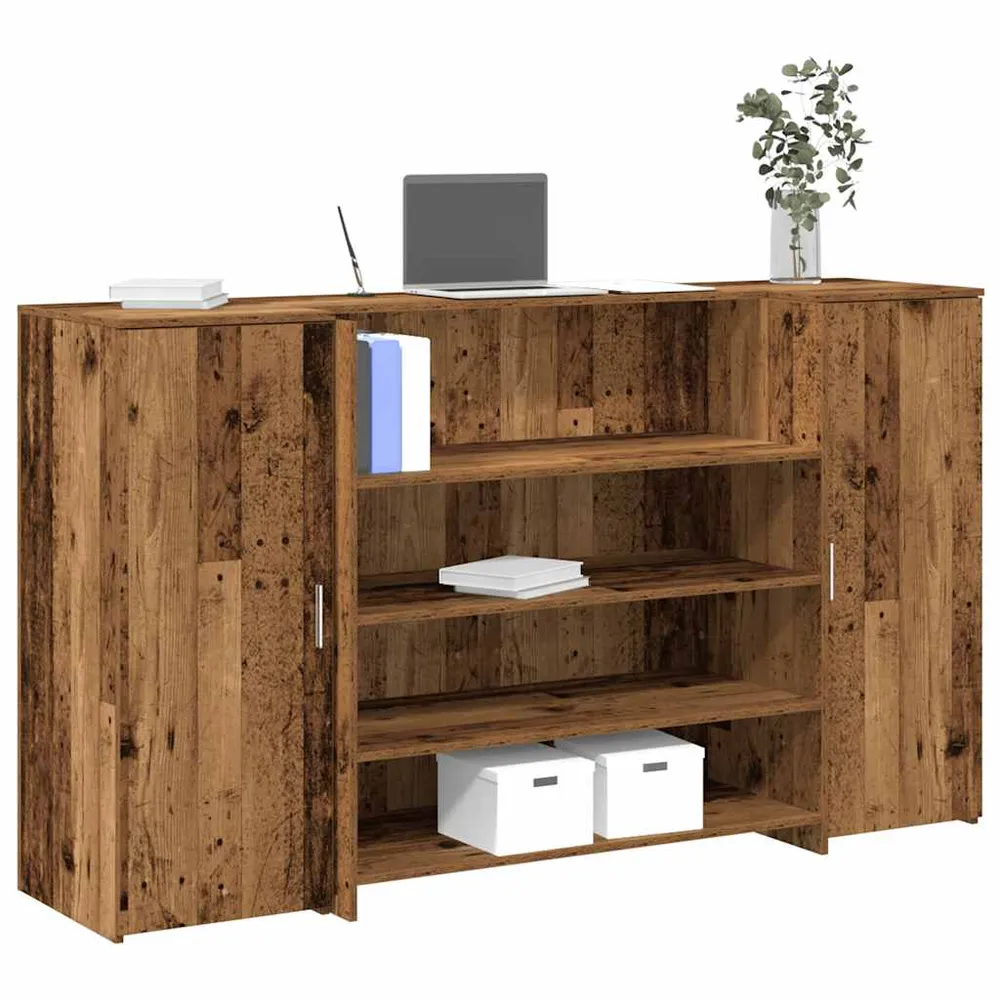 Bureau de réception vieux bois 180x50x103,5cm bois d'ingénierie vidaXL