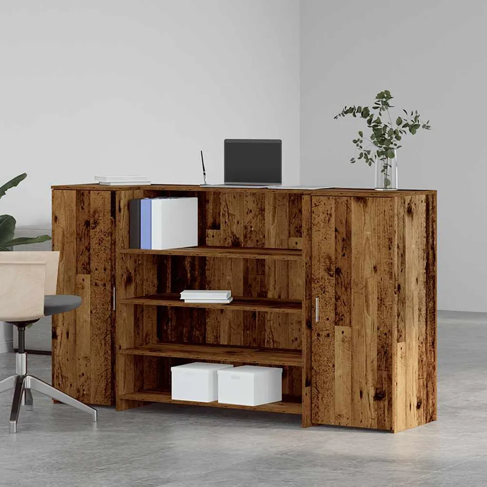 Bureau de réception vieux bois 180x50x103,5cm bois d'ingénierie vidaXL