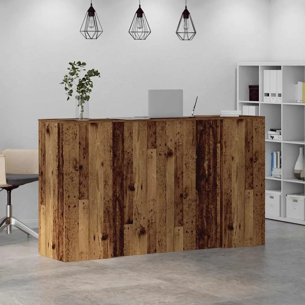 Bureau de réception vieux bois 180x50x103,5cm bois d'ingénierie vidaXL