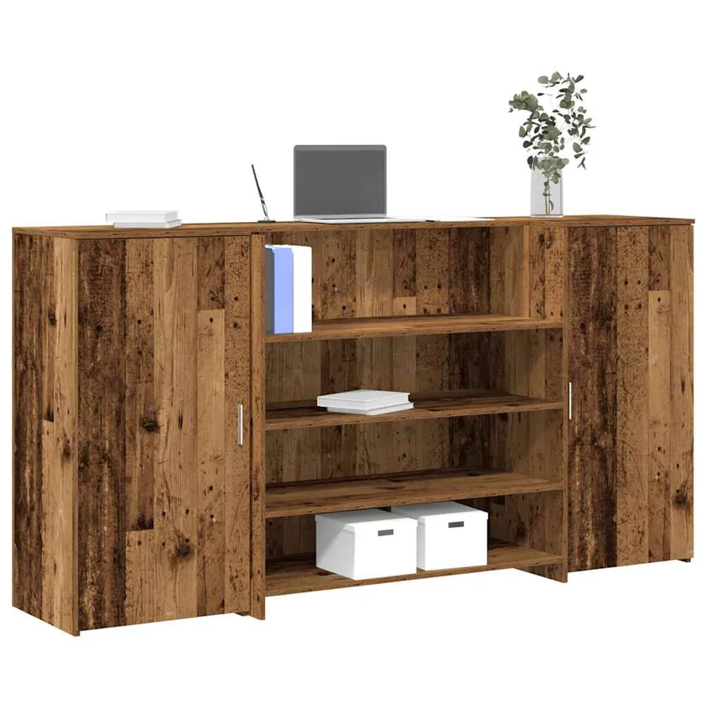 Bureau de réception vieux bois 200x50x103,5cm bois d'ingénierie vidaXL