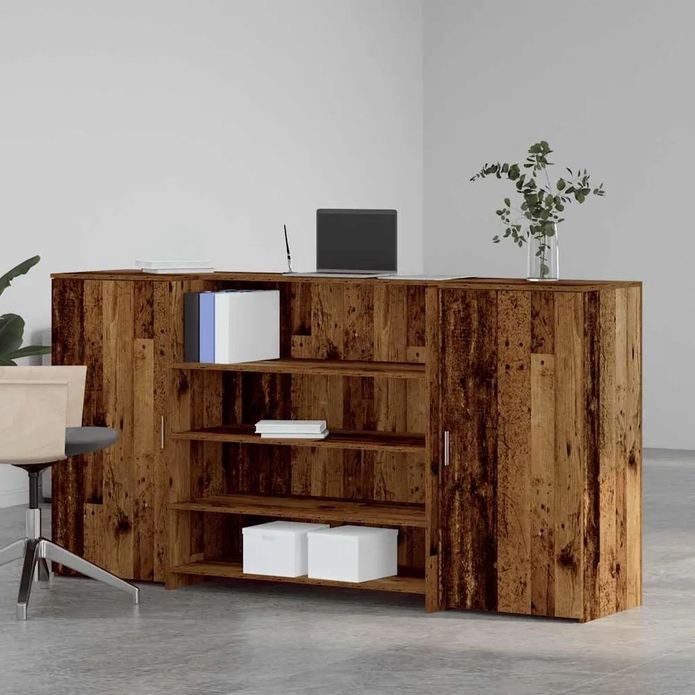 Bureau de réception vieux bois 200x50x103,5cm bois d'ingénierie vidaXL
