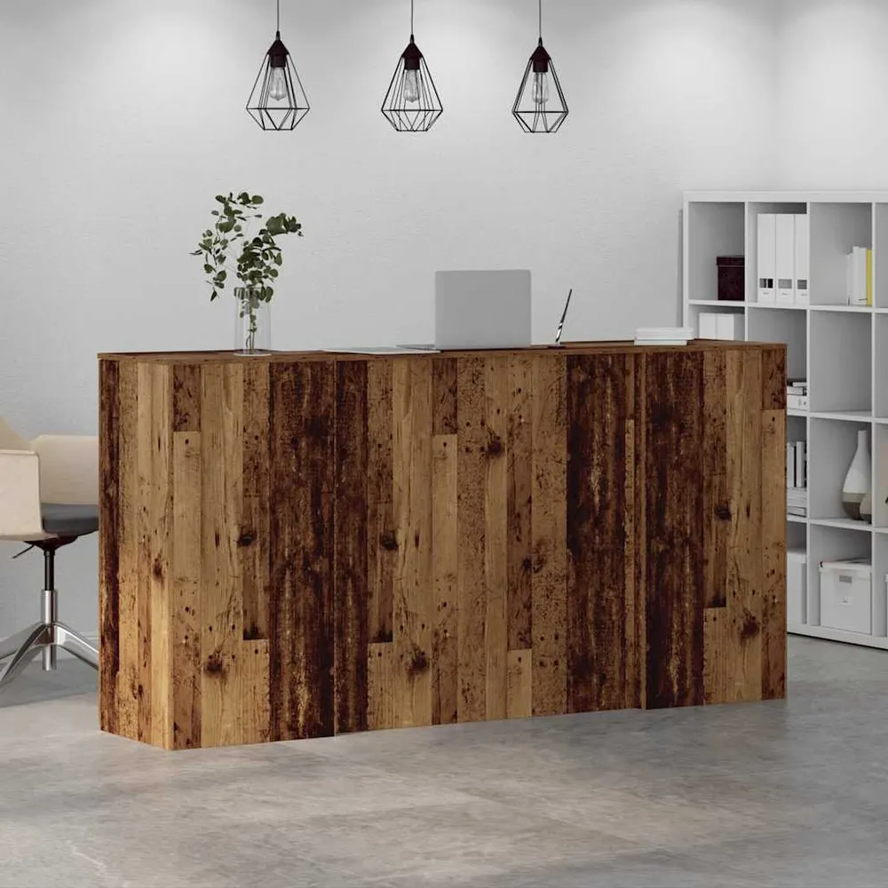 Bureau de réception vieux bois 200x50x103,5cm bois d'ingénierie vidaXL