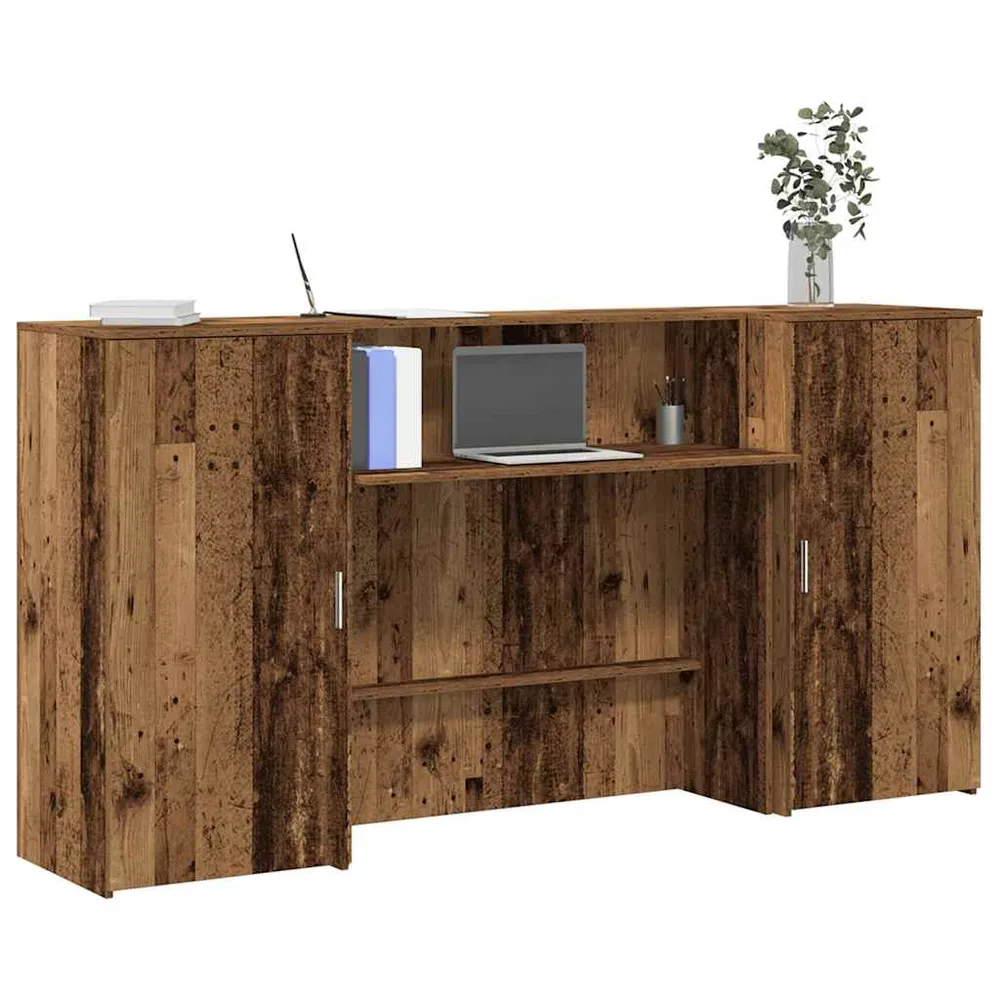 Bureau de réception vieux bois 200x50x103,5cm bois d'ingénierie vidaXL