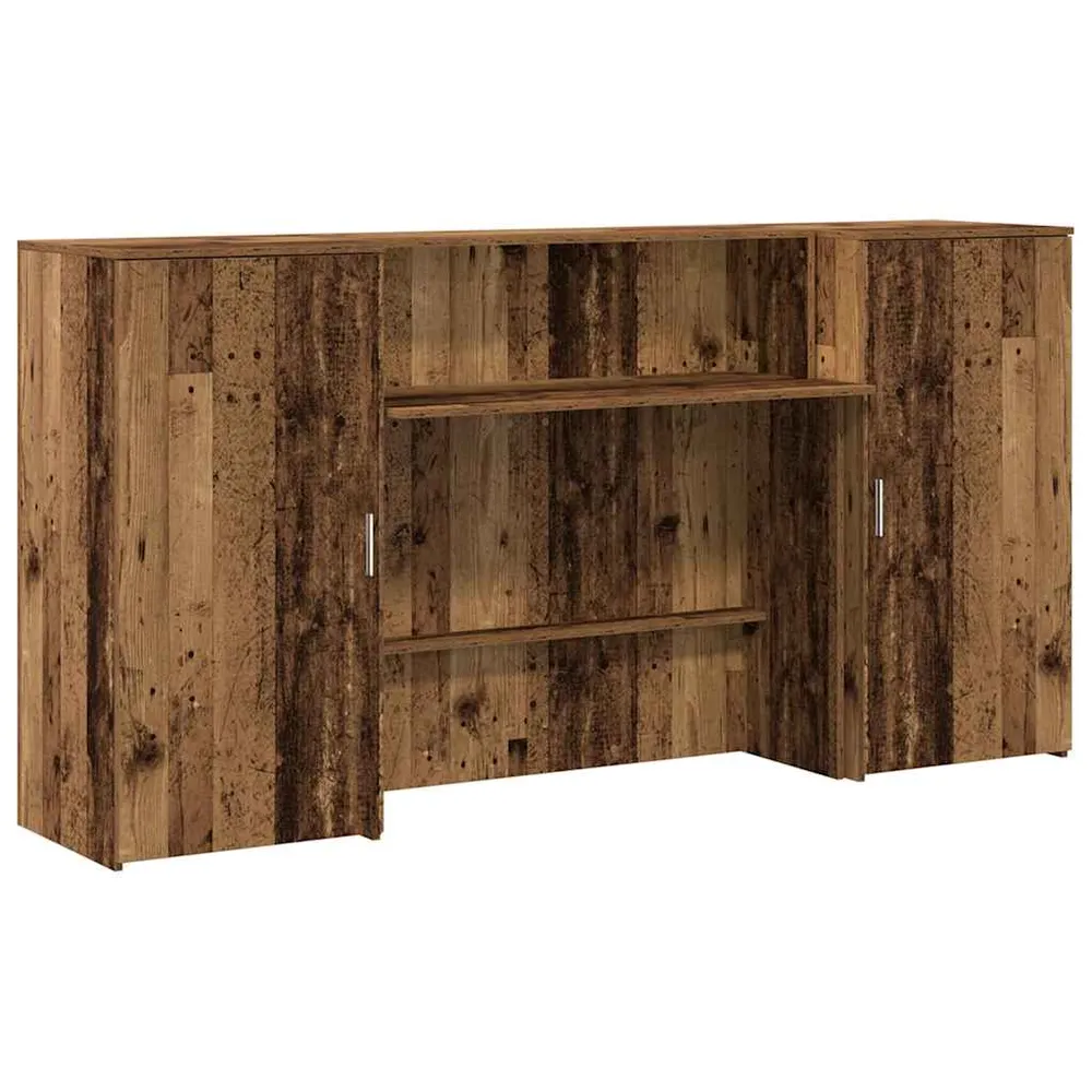 Bureau de réception vieux bois 200x50x103,5cm bois d'ingénierie vidaXL
