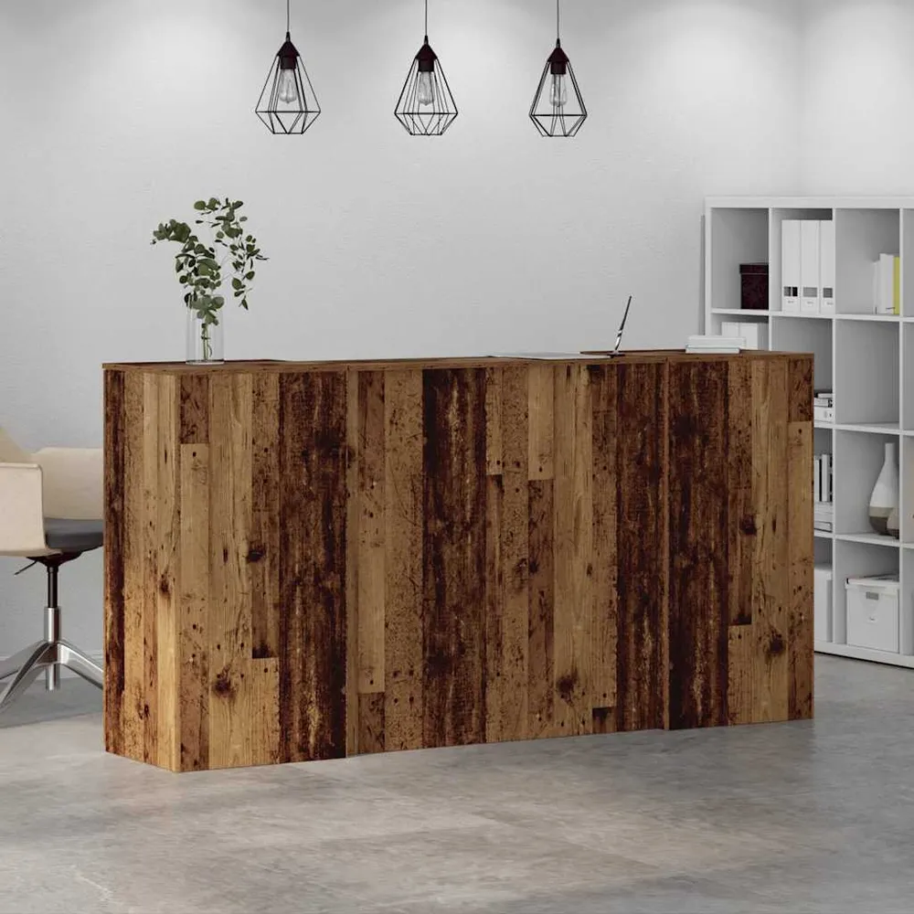 Bureau de réception vieux bois 200x50x103,5cm bois d'ingénierie vidaXL