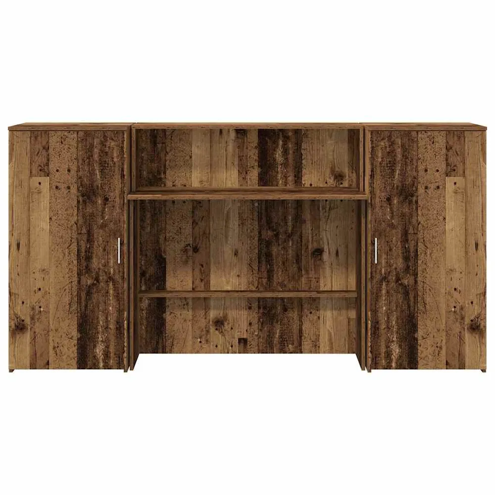 Bureau de réception vieux bois 200x50x103,5cm bois d'ingénierie vidaXL