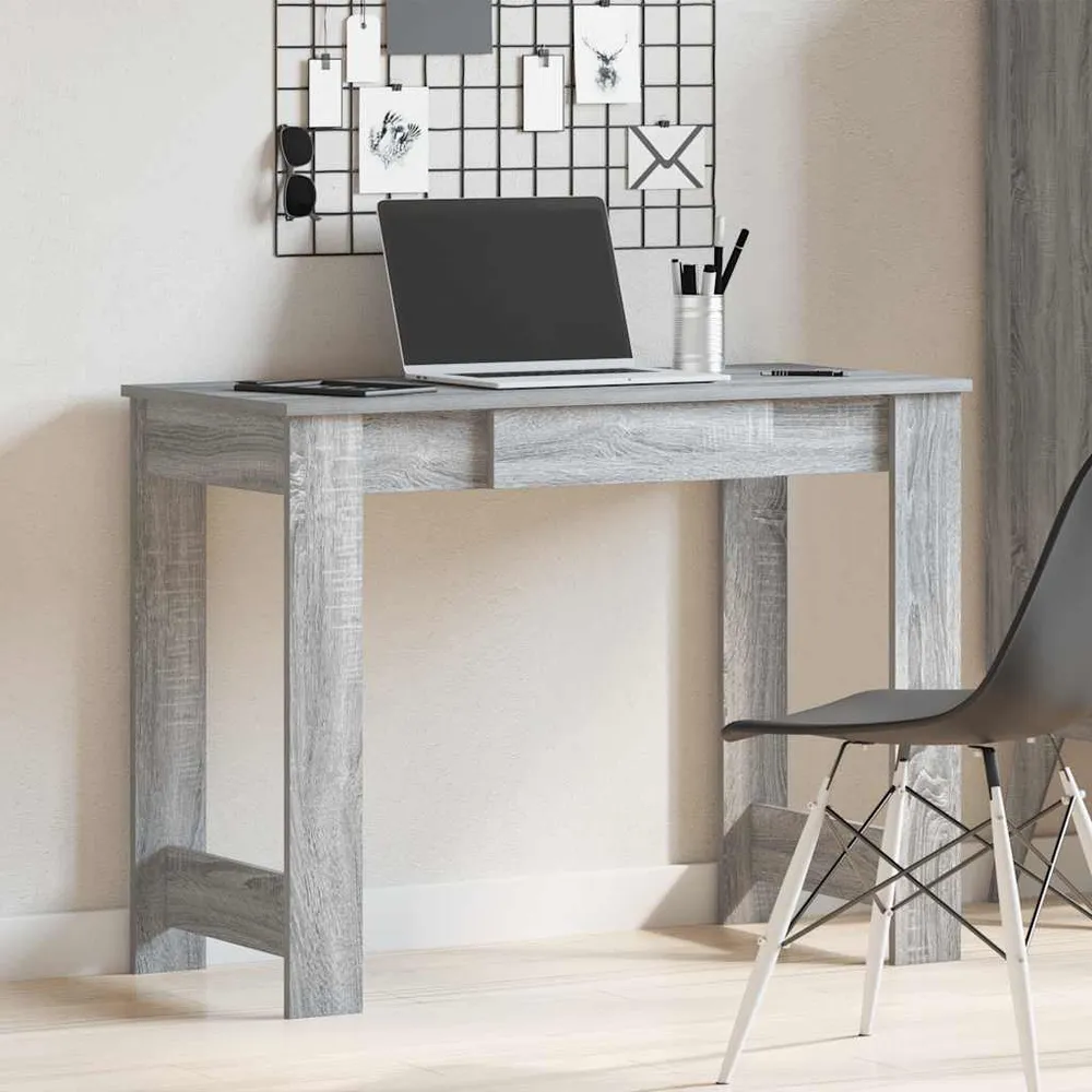 vidaXL Bureau sonoma gris 100x45x75 cm bois d'ingénierie