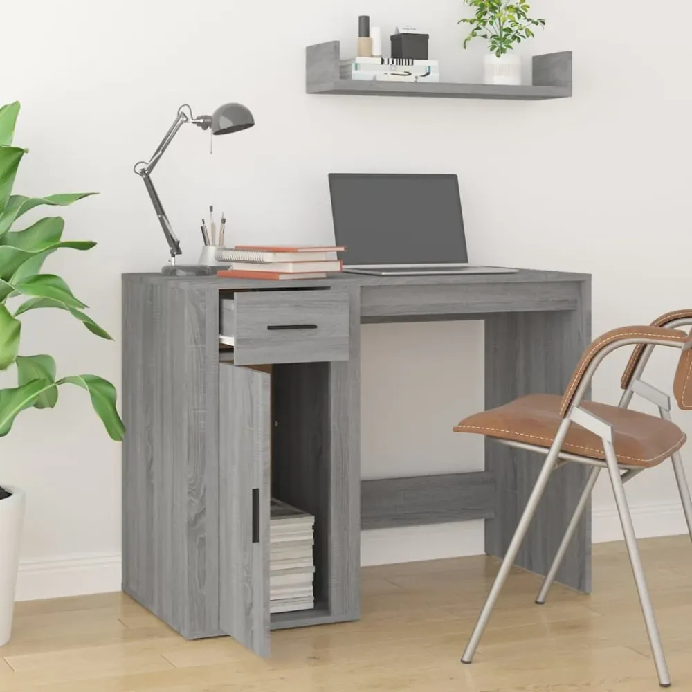 vidaXL Bureau Sonoma gris 100x49x75 cm Bois d'ingénierie