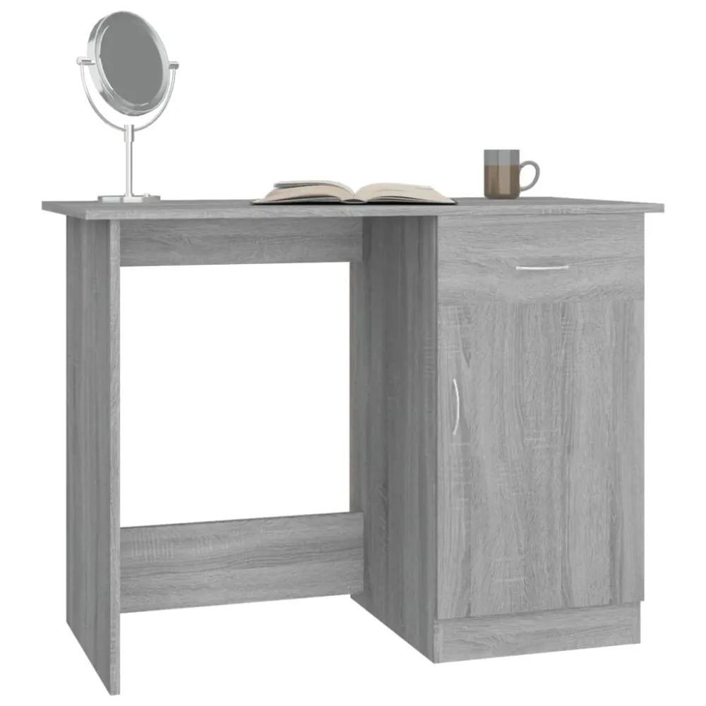 vidaXL Bureau Sonoma gris 100x50x76 cm Bois d'ingénierie