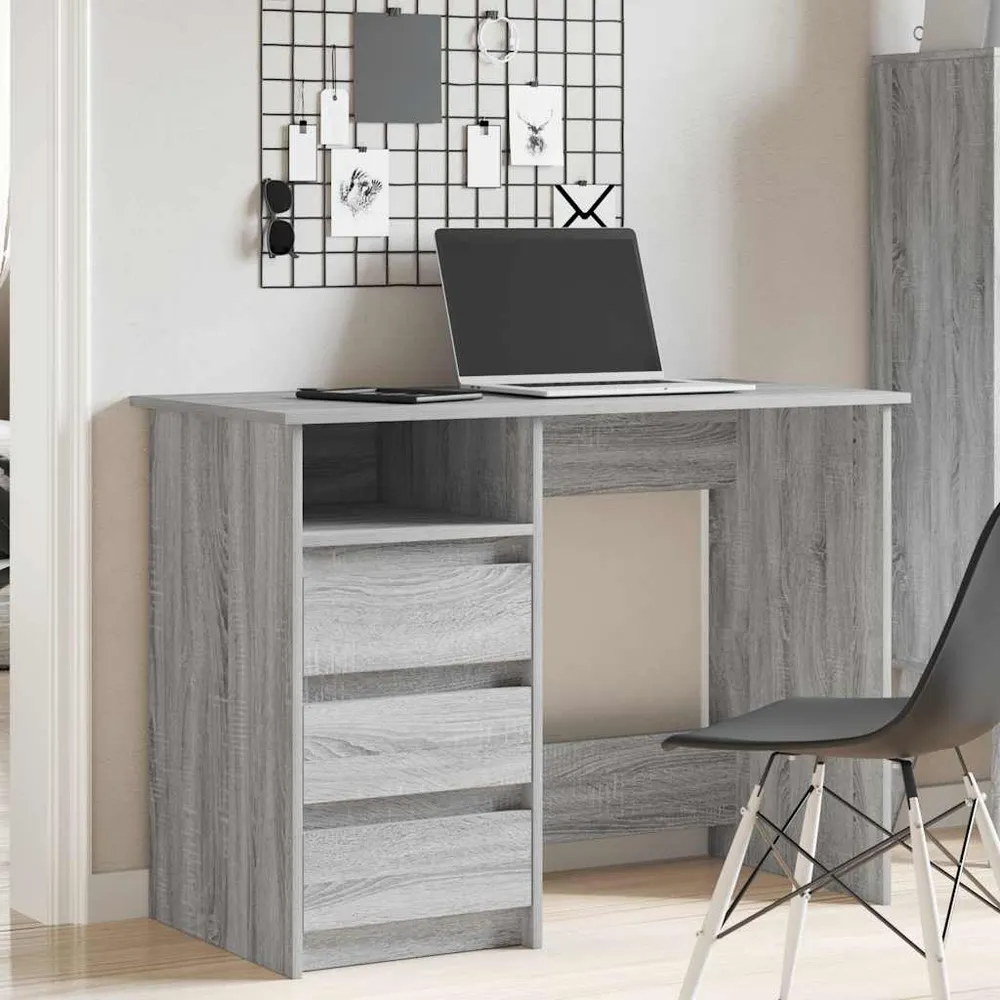 vidaXL Bureau sonoma gris 102x50x75 cm bois d'ingénierie