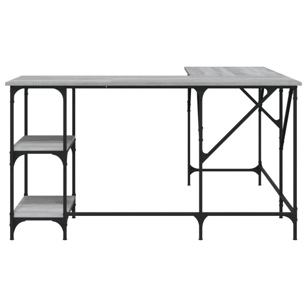 vidaXL Bureau sonoma gris 139x139x75 cm bois d'ingénierie
