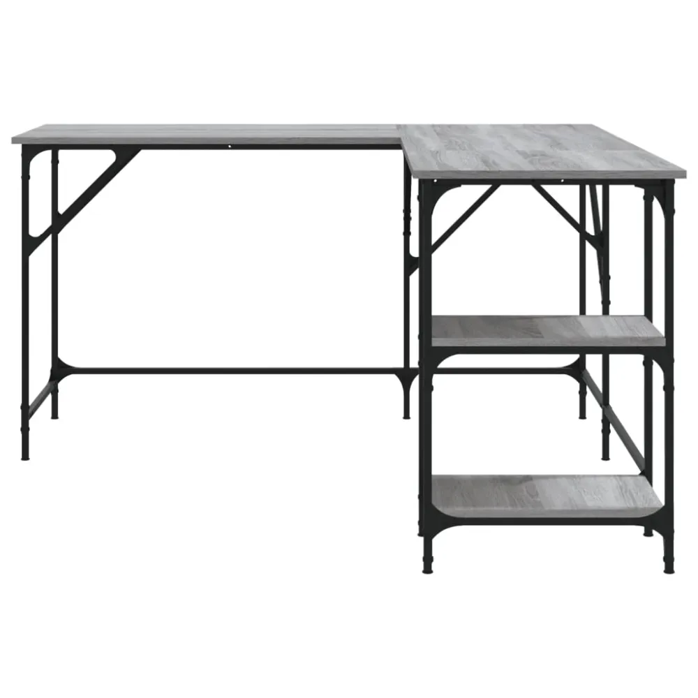 vidaXL Bureau sonoma gris 139x139x75 cm bois d'ingénierie